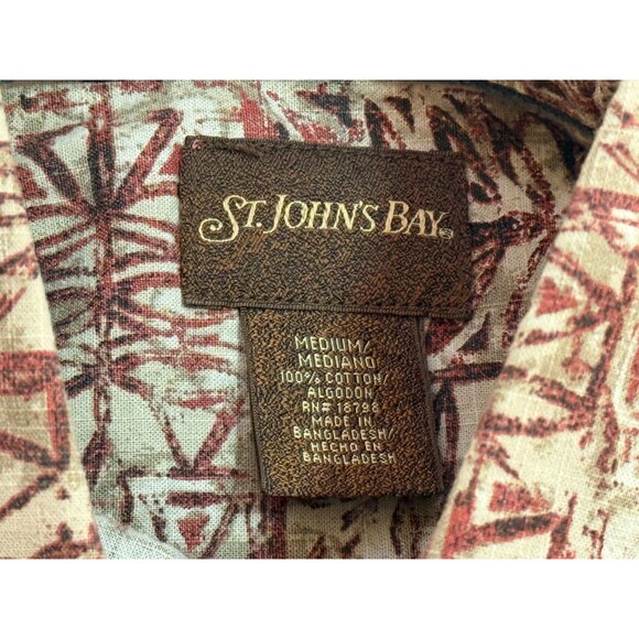 ST. JOHN'S BAY Men's Short Sleeve Button Down Cotton Shirt Medium - Picture 4 of 4